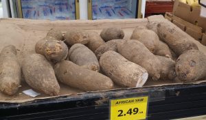 Yam as seen on display at Food World Supermarket