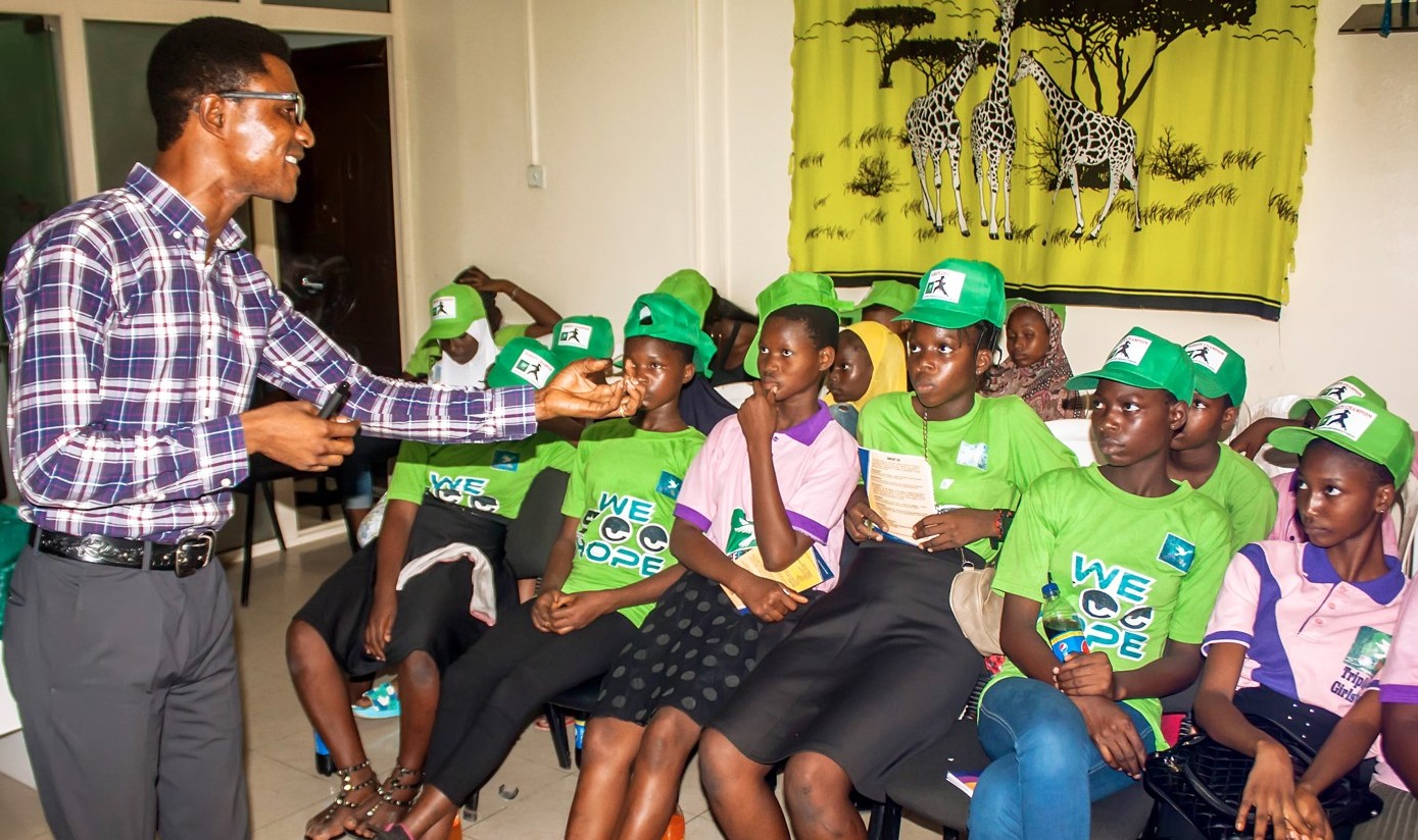Solomon Obanla, Safety Consultant with ISafe,addressing the girls